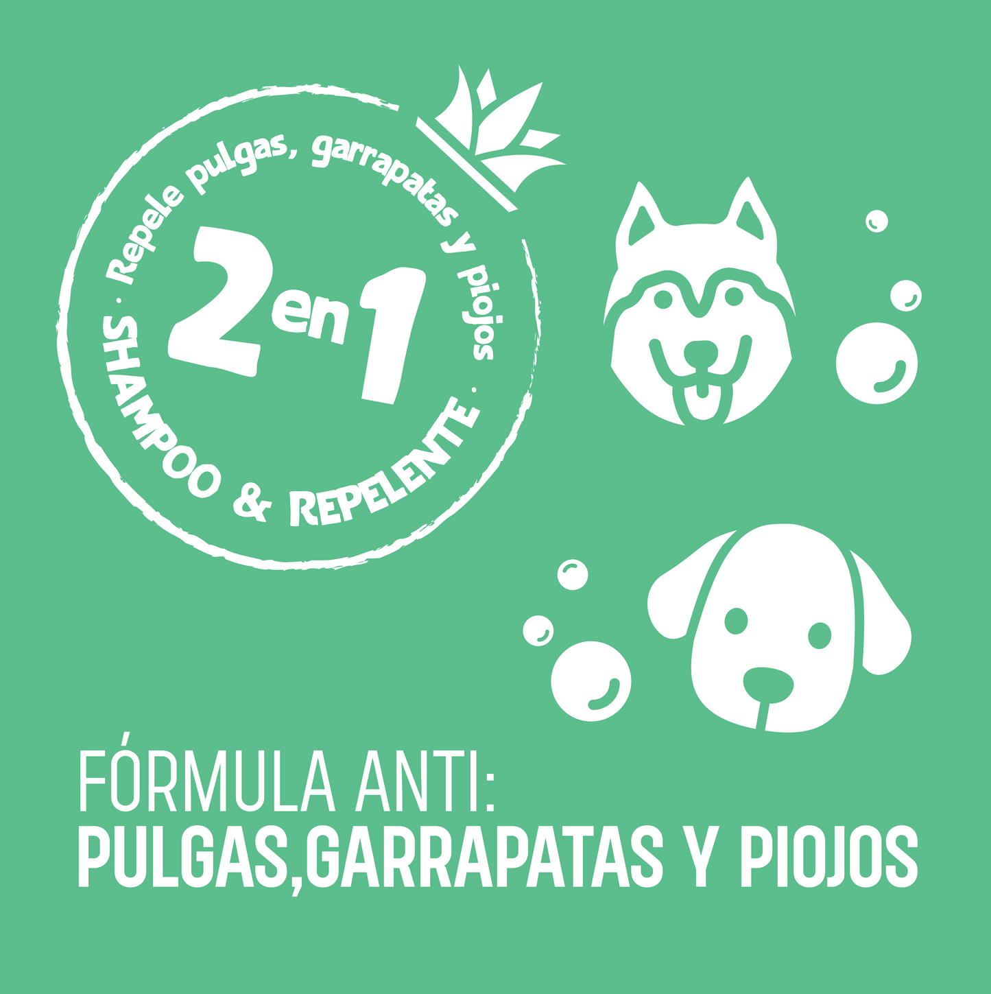 Shampoo Natural para Mascota con Aloe Vera, sin parabenos. Evita la caída de pelos, ayuda el brillo y suavidad para tu mascota.