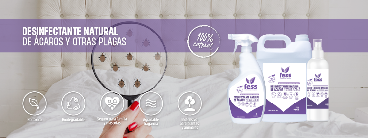 FESS Desinfectante Natural de Ácaros y Otras Plagas. Ideal para eliminar alergias y el polvo.