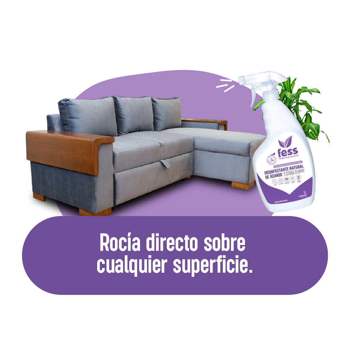 Desinfectante natural de ácaros y chinches para almohadas, textiles, colchón y otras zonas donde se acumula el polvo. Ayuda a evitar alergias derivadas al polvo de las casas.