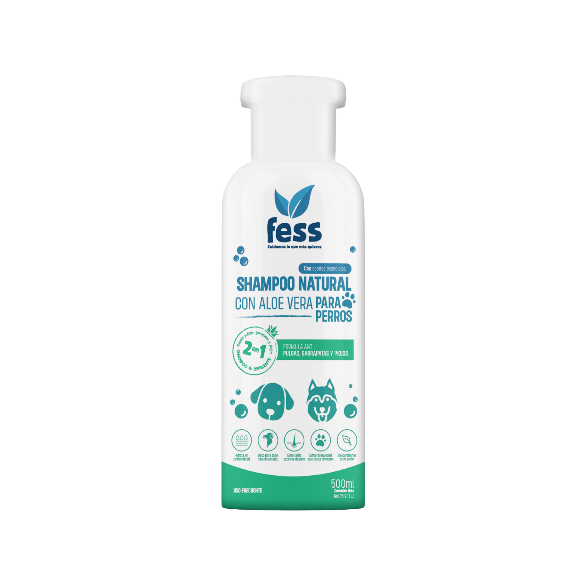 Shampoo Natural para Mascota con Aloe Vera, sin parabenos. Evita la caída de pelos, ayuda el brillo y suavidad para tu mascota.